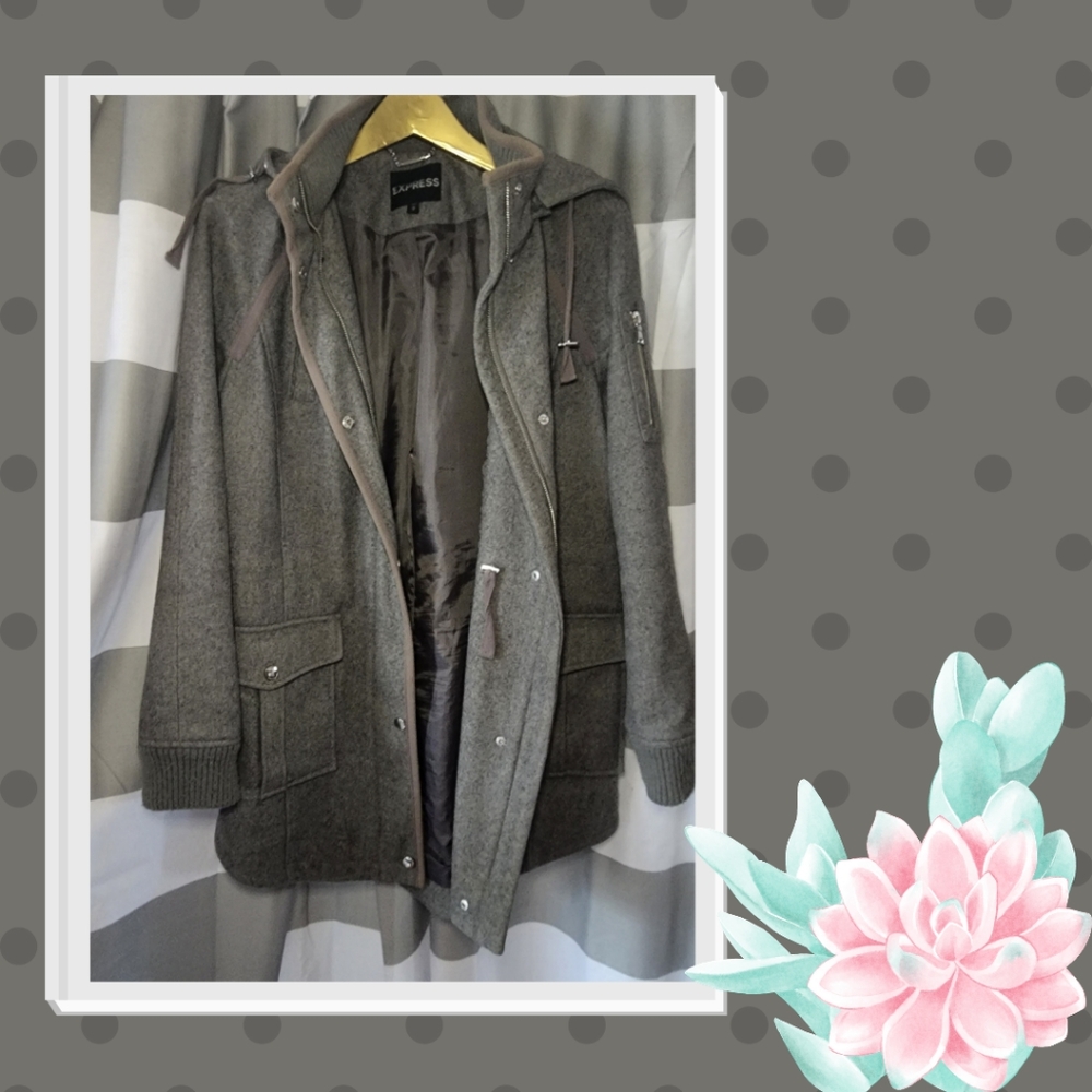 Express Wool Blend Stadium Coat